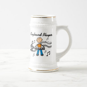 Caneca De Cerveja Presentes para Desenhista de Homem Tocando Teclado