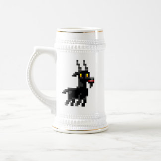 Caneca de cerveja preta da cabra de Pixelated