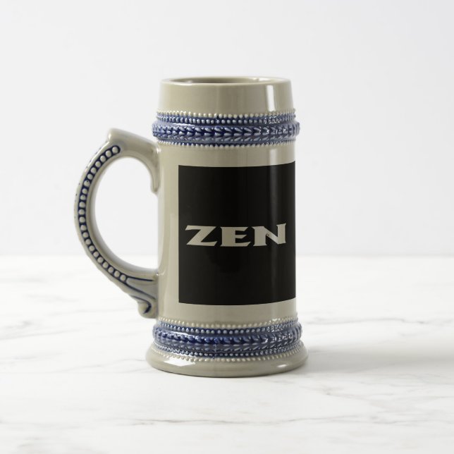 Caneca de cerveja preto branco Zen (Esquerda)