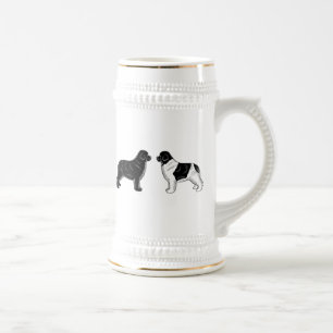 Caneca De Cerveja Preto e cães de Landseer Terra Nova