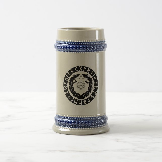Caneca De Cerveja Proteção de Runa Viking Dragão (Centro)