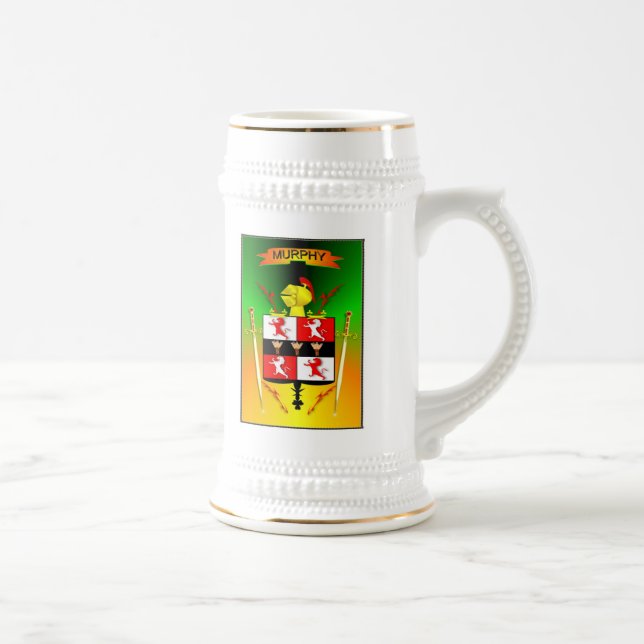 CANECA DE CERVEJA PROTETOR HERÁLDICO E CRISTA DA FAMÍLIA IRLANDESA (Direita)