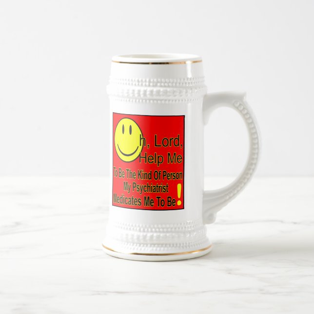 Caneca De Cerveja Psiquiatra T, cores claras (Direita)