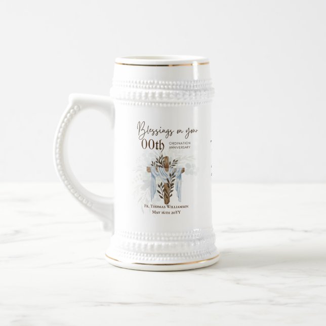 Caneca De Cerveja QUALQUER ORDENAÇÃO ANIVERSÁRIO Pastor Padre Minist (Esquerda)