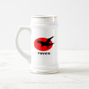 Caneca De Cerveja Raven ao sol vermelho
