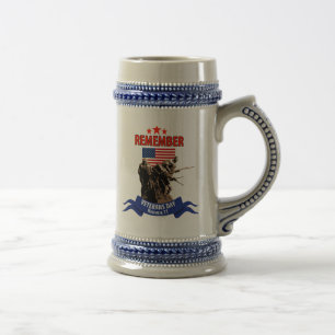 Caneca De Cerveja Recorde o dia de veteranos