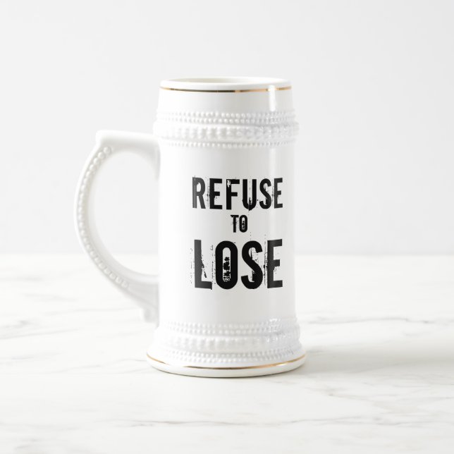 Caneca De Cerveja Recusar o Perder Grungy (Esquerda)