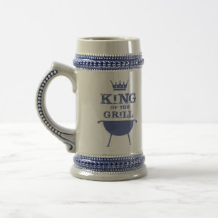 Caneca De Cerveja Rei Da Grelha, Azul
