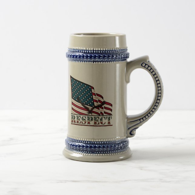 Caneca De Cerveja Respeito Patriótico, Águia na Grande Bandeira dos  (Direita)