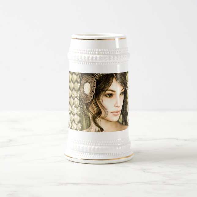 Caneca De Cerveja Retrato de Princesa de Conto de Fadas Encantado (Centro)