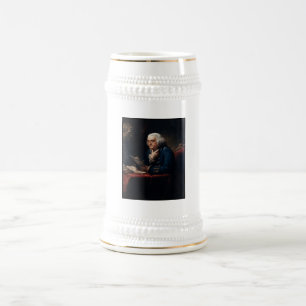 Caneca De Cerveja Retrato do polegar, Benjamin Franklin fundador do 