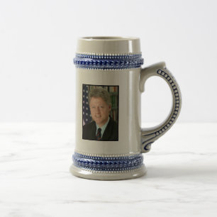Caneca De Cerveja Retrato Presidencial de Bill Clinton