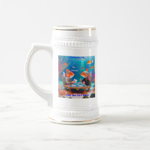 Caneca De Cerveja Rick London Fish Jogando "Go Fish" Card Comic