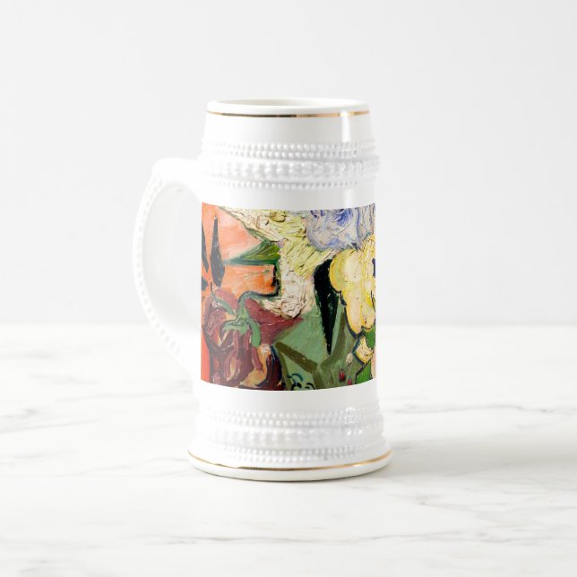Caneca De Cerveja Rosas Van Gogh e Anemones (Frente Esquerda)