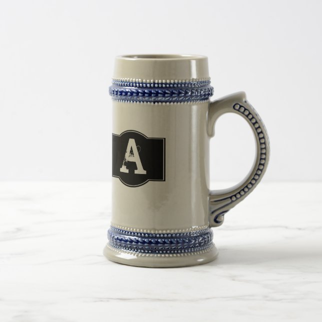 Caneca De Cerveja Rótulo Preto Monograma (Direita)