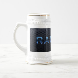 Caneca De Cerveja Ruptura do Joe - letras grandes azuis metálicas gr