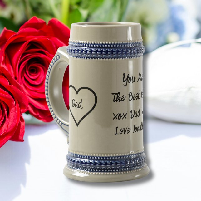 Caneca De Cerveja Rustic Best Pai Alguma Vez Script Name Classic Leg (Rustic Best Dad Ever Script Name Classic Cool Beer Stein.)