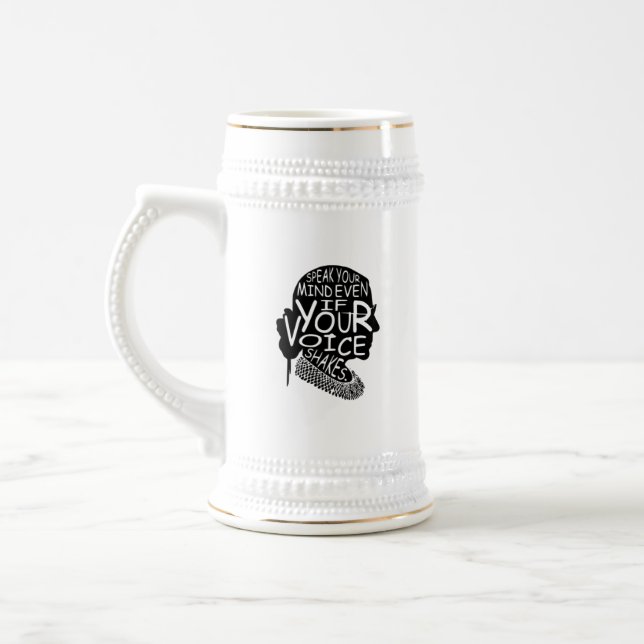 Caneca De Cerveja Ruth Bader Fale Sua Mente Mesmo Que Sua Voz Esteja (Esquerda)