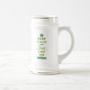 Caneca De Cerveja SAINT PATRICK Mantém A Calma E Festa Como Um Irlan
