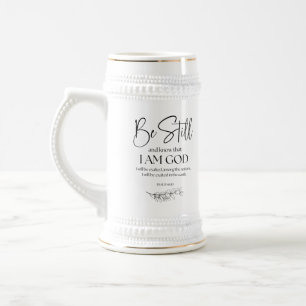 Caneca De Cerveja Salm 46:10 Fique quieto e saiba que eu sou Deus