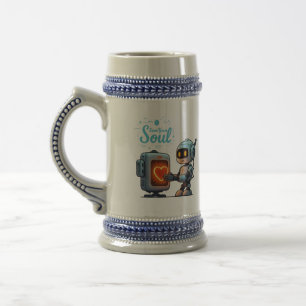 Caneca De Cerveja Salve Seu Robô De Alma Cuta Segurando Coração - Fu
