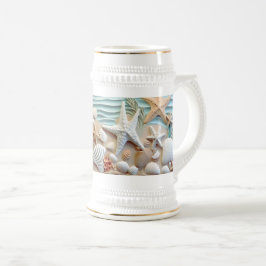 Caneca De Cerveja Sashells Beach 3D Mug - Sip the Ocean Breeze