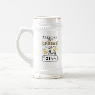 Caneca De Cerveja Saúde e Cervejas aos 21 anos de aniversário
