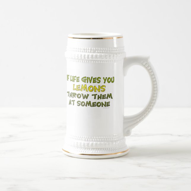 Caneca De Cerveja Se a vida o dá os limões agridem (Direita)