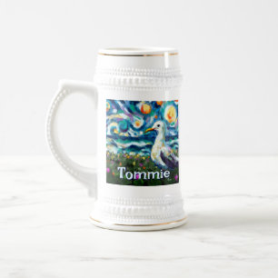 Caneca De Cerveja Seagull Van Gogh Style Beach Personalizado
