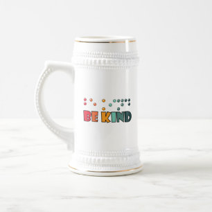 Caneca De Cerveja Seja gentil com a consciência da cegueira da liter