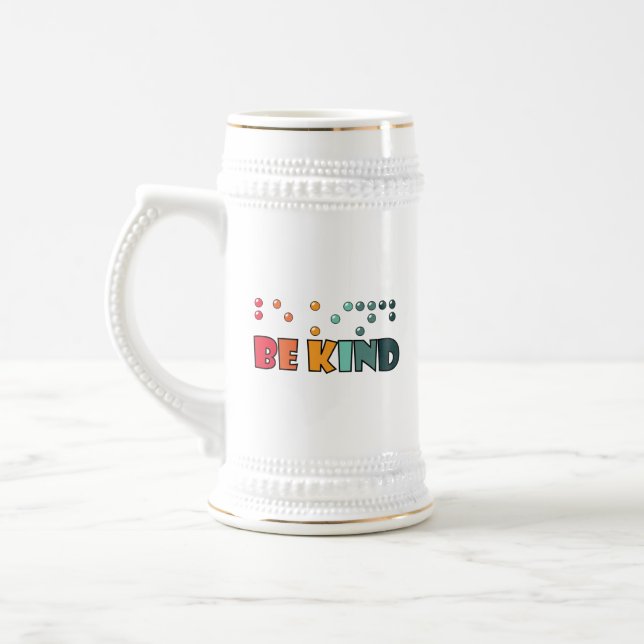 Caneca De Cerveja Seja gentil com a consciência da cegueira da liter (Esquerda)