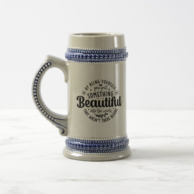 Caneca De Cerveja Seja Você Algo Lindo Citação (Esquerda)
