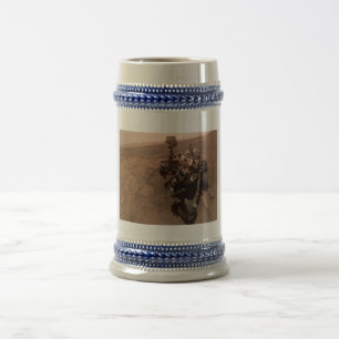 Caneca De Cerveja Selfie da Paisagem Marciana Vermelha do Curiosity