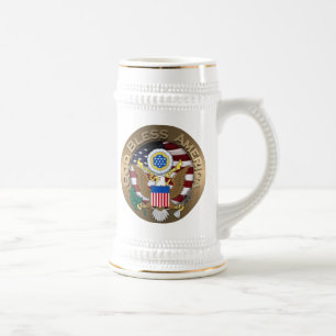 Caneca De Cerveja Selo dos Estados Unidos da América - Deus Abençoa 