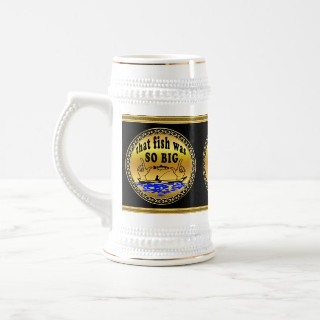 Caneca De Cerveja Separação das mãos mostrando um peixe e um barco c (Esquerda)