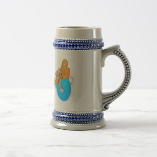 Caneca De Cerveja sereia de cauda azul