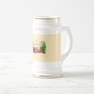 Caneca De Cerveja Shavuot. Feriado judaico do texto hebreu feliz de