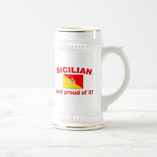 Caneca De Cerveja Siciliano orgulhoso (Direita)