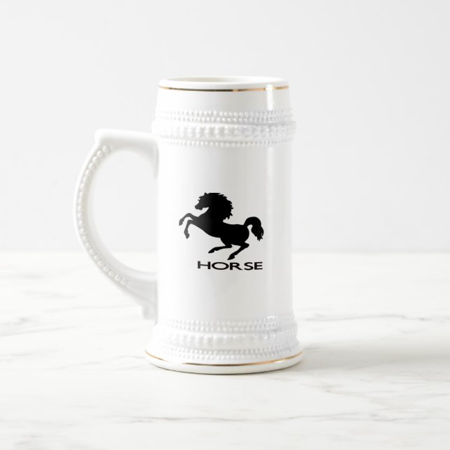 Caneca De Cerveja Silhouette de Cavalo de Criação (Esquerda)