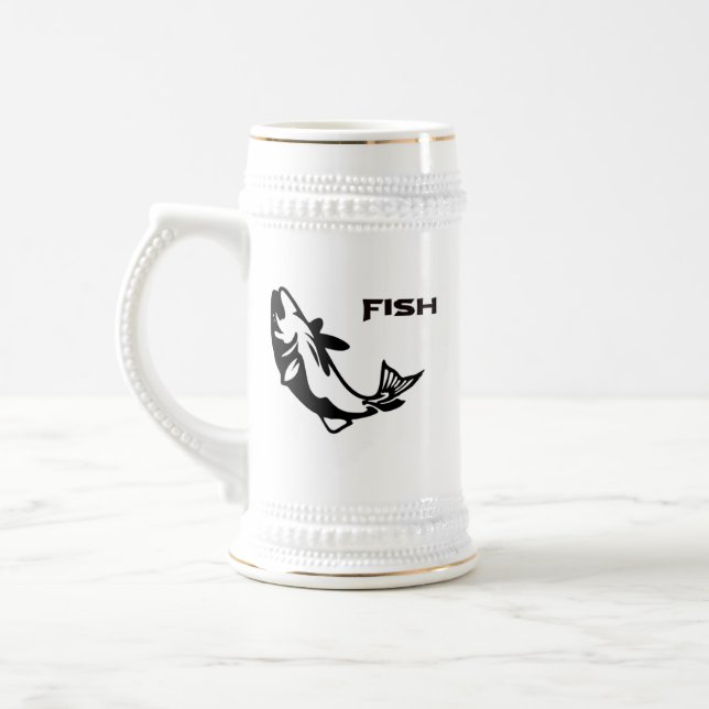 Caneca De Cerveja Silhueta de peixe salgado (Esquerda)