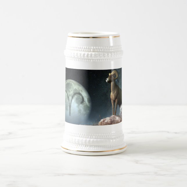 Caneca De Cerveja Símbolo do zodíaco do Aries (Centro)