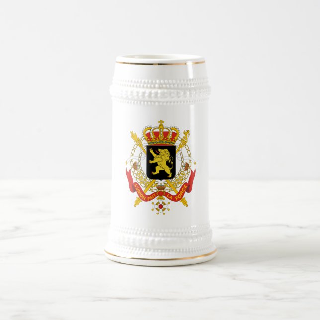 Caneca De Cerveja Símbolo oficial da heráldica da brasão de Bélgica (Centro)