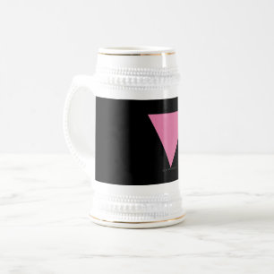 Caneca De Cerveja Símbolo rosa brilhante do triângulo rosa do Slippe