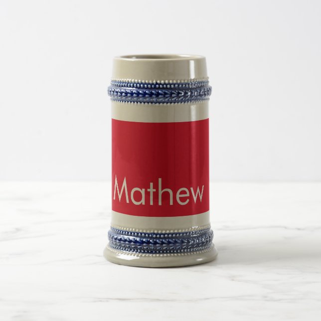 Caneca De Cerveja simple initial letter monogram add your name lett  (Centro)
