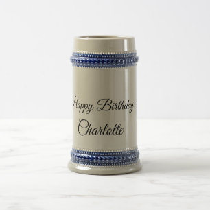 Caneca De Cerveja SIMPLES MINIMAL.CUTIE ADICIONE NOME BEBÊ feliz ani
