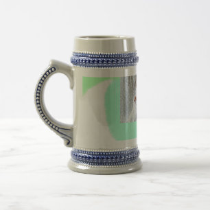 Caneca De Cerveja simples verde azul aquarela adicionar foto texto p