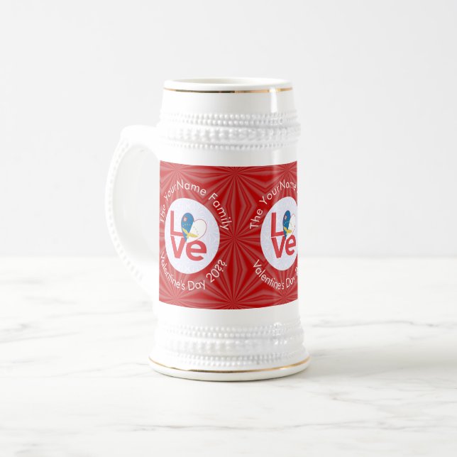 Caneca De Cerveja Sinalizador de Aloque Vermelho dos Açores Personal (Frente Esquerda)