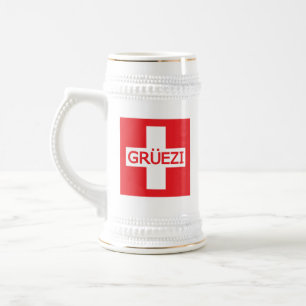 Caneca De Cerveja Sinalizador de Suiça Gruezi