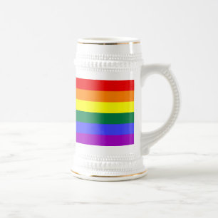 Caneca De Cerveja Sinalizador do Orgulho Arco-Íris