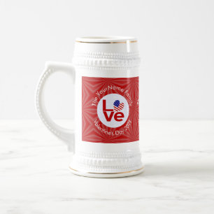 Caneca De Cerveja Sinalizador Red LOVE dos Estados Unidos Personaliz
